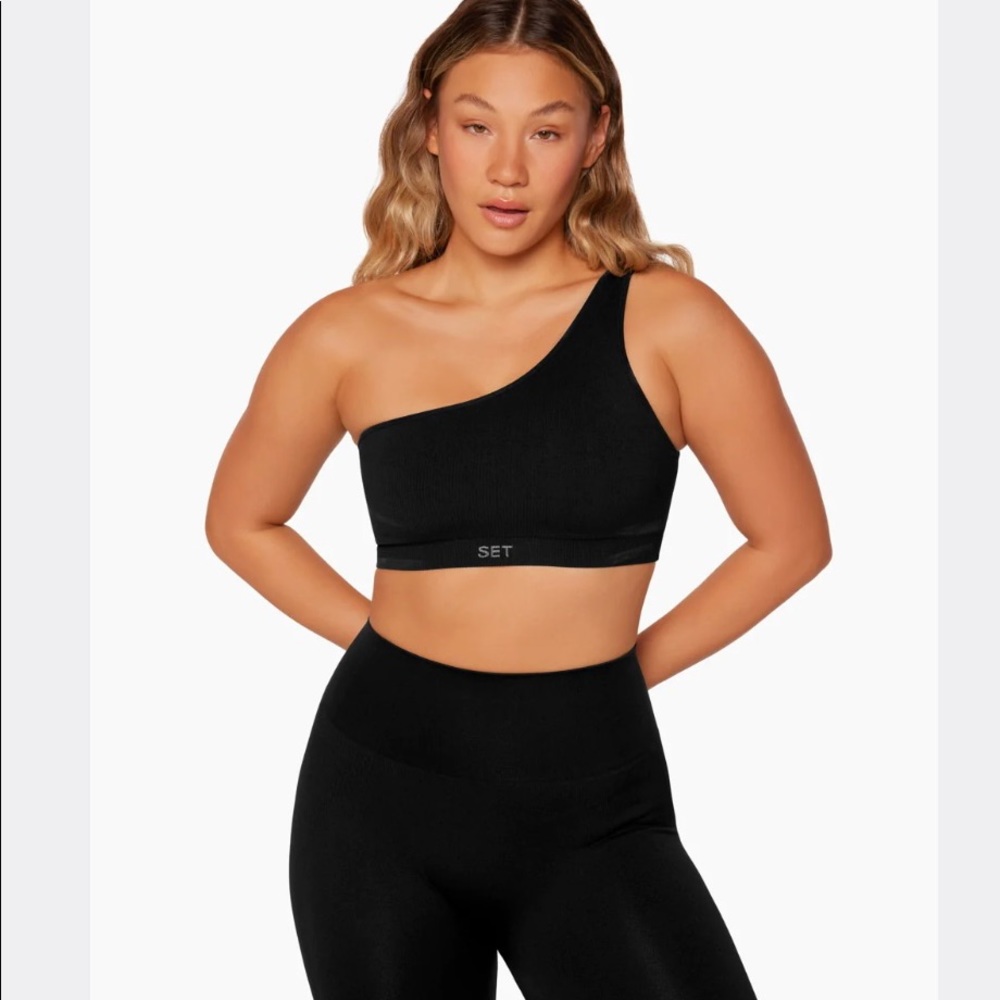 Set Active ribbed one shoulder bra - Terracotta